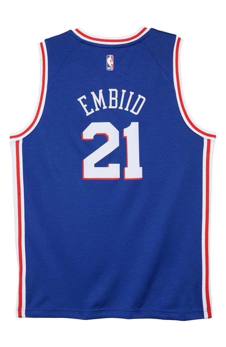 Nike Youth Nike Joel Embiid Royal Philadelphia 76ers Swingman Jersey - Icon Edition, Alternate, color, 