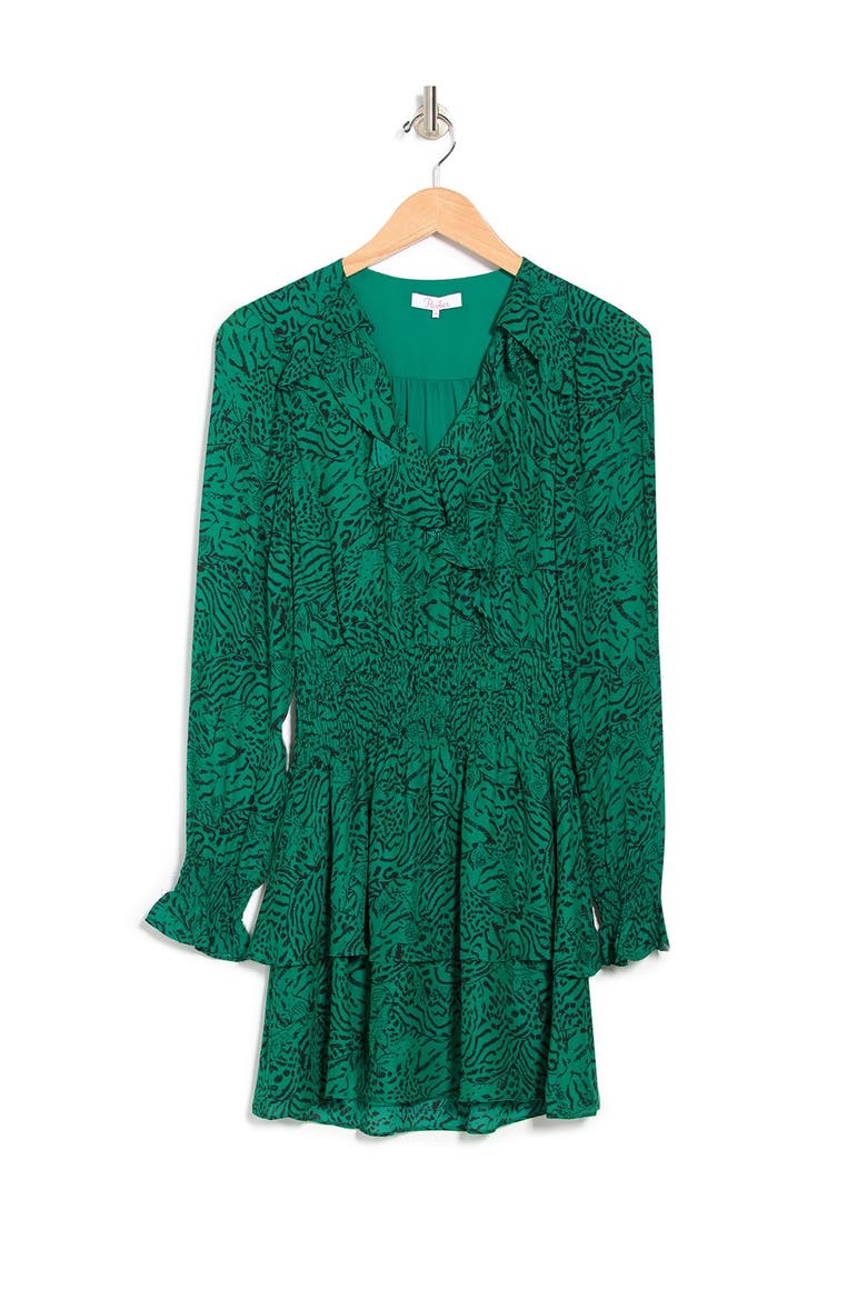 Maisy Silk Blend Dress, Alternate, color, JADED JAGUAR