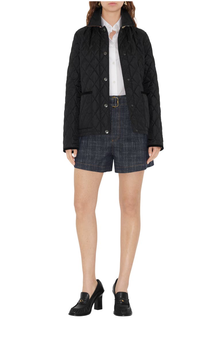 Quilted Nylon Jacket, Main, color, Black/sand beige