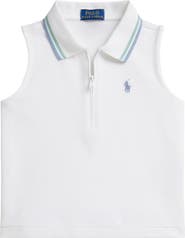 Polo Ralph Lauren Kids' Sleeveless Stretch Cotton Piqué Half Zip Polo
