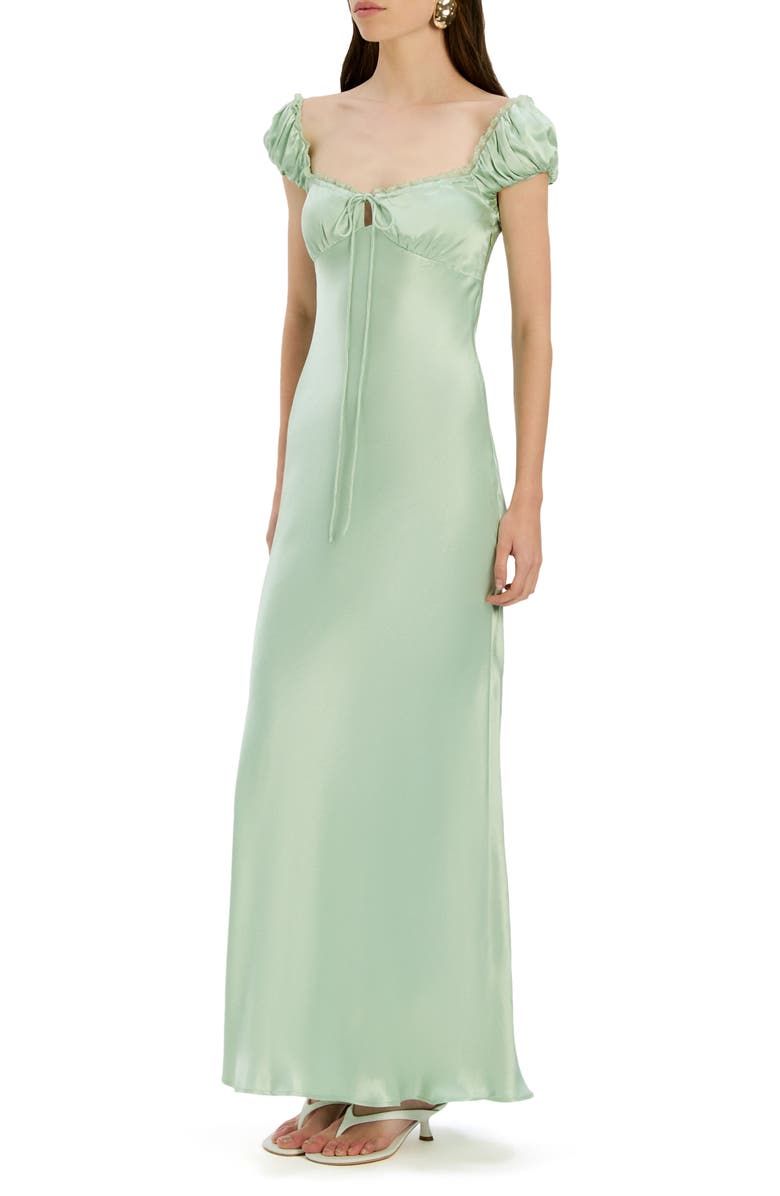 Bardot Stasia Satin Slipdress, Alternate, color, Pistachio