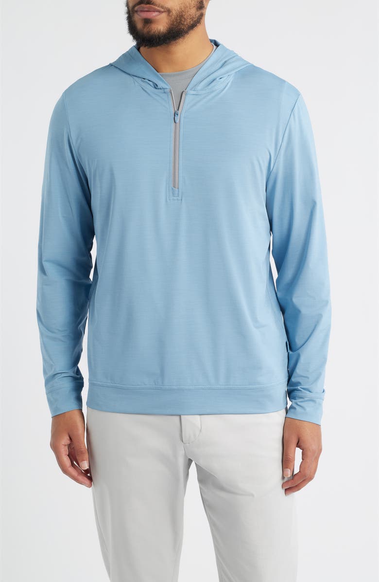 johnnie-O Bixler Hooded Quarter Zip Pullover, Main, color, Carbon Fiber