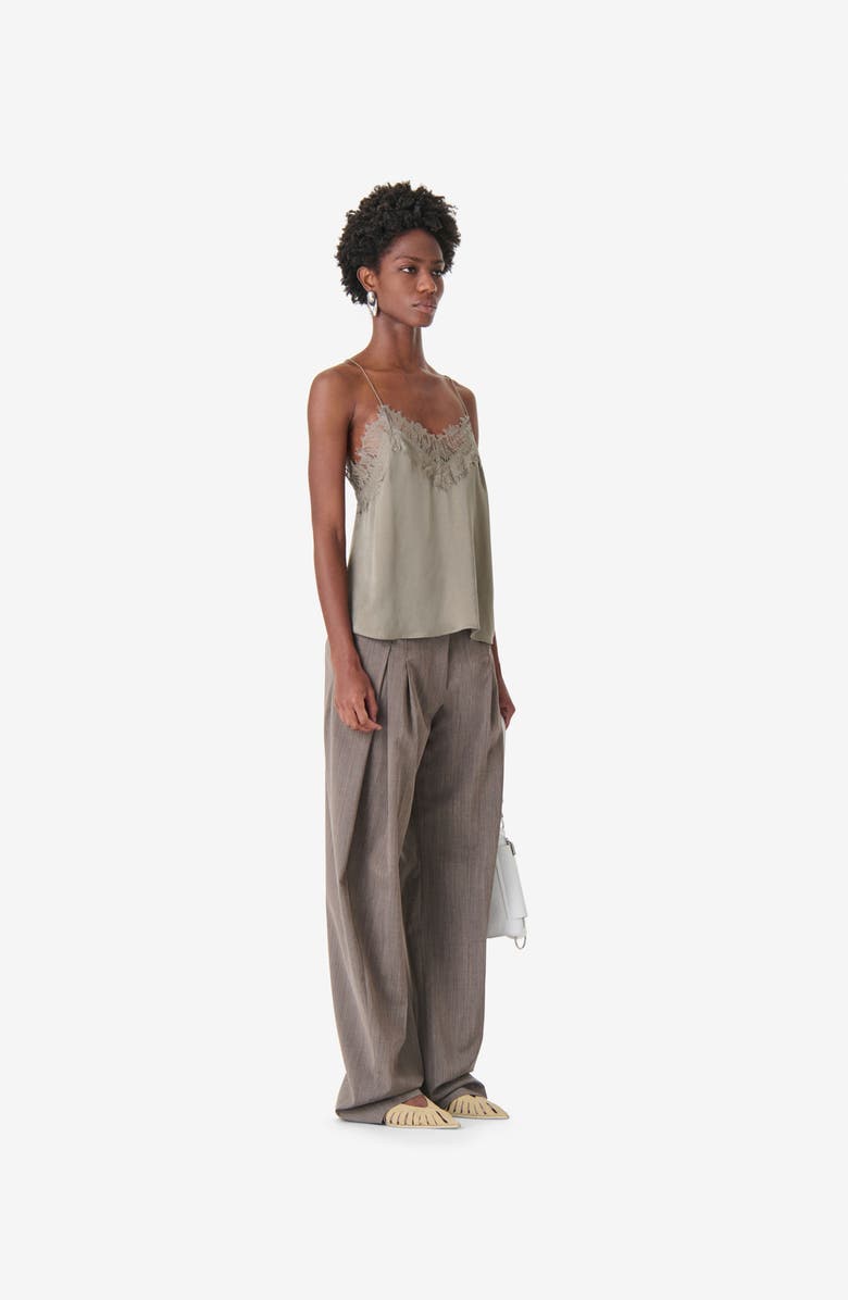 IRO Newin Lace-Trim Camisole, Alternate, color, Olive Green