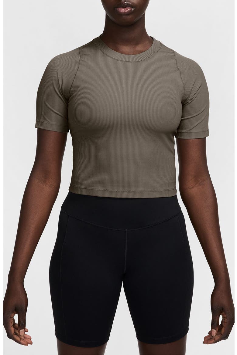 Zenvy Dri-FIT Rib T-Shirt, Main, color, 233 MINKBN/WHITE