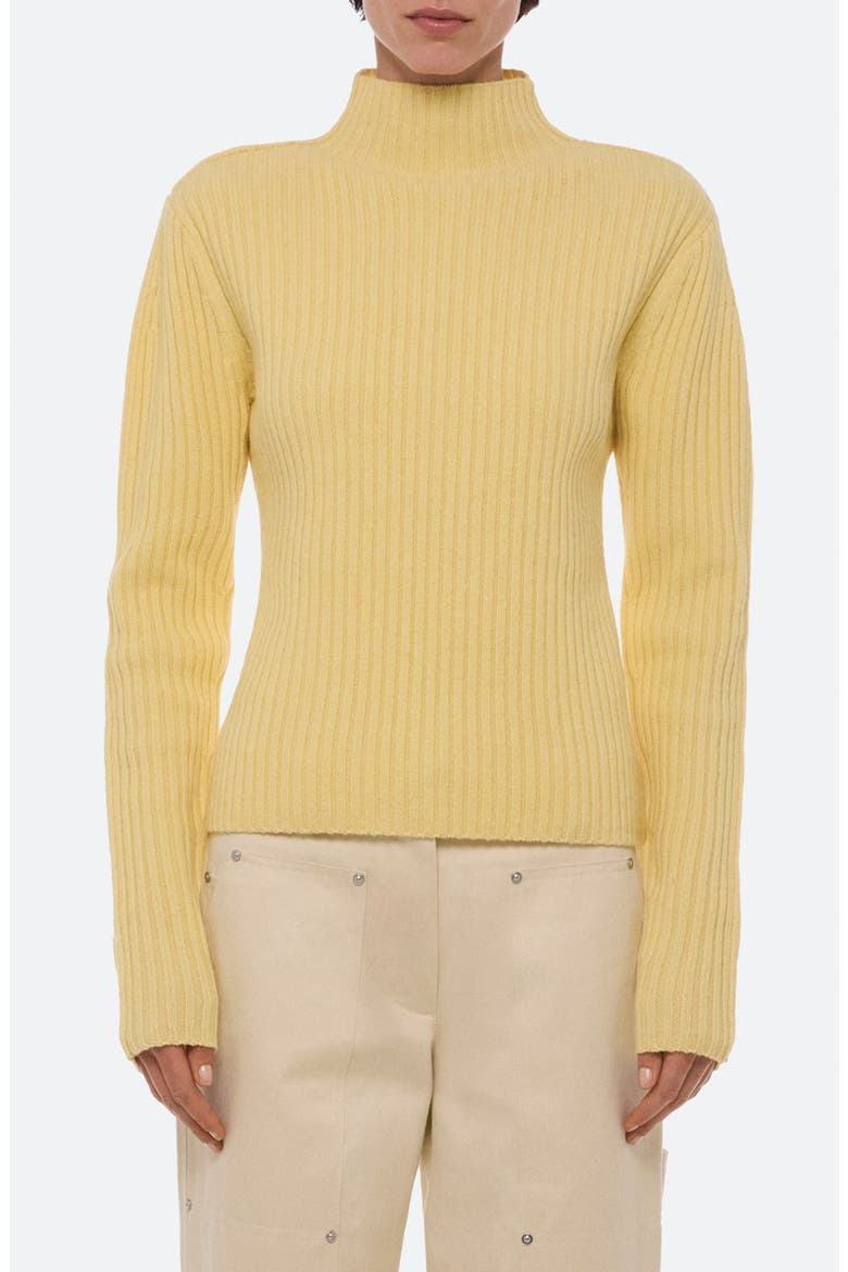 Rustic Rib Mock Neck Sweater, Main, color, SUNLIGHT