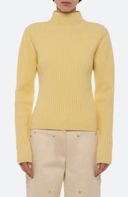 Helmut Lang Rustic Rib Mock Neck Sweater