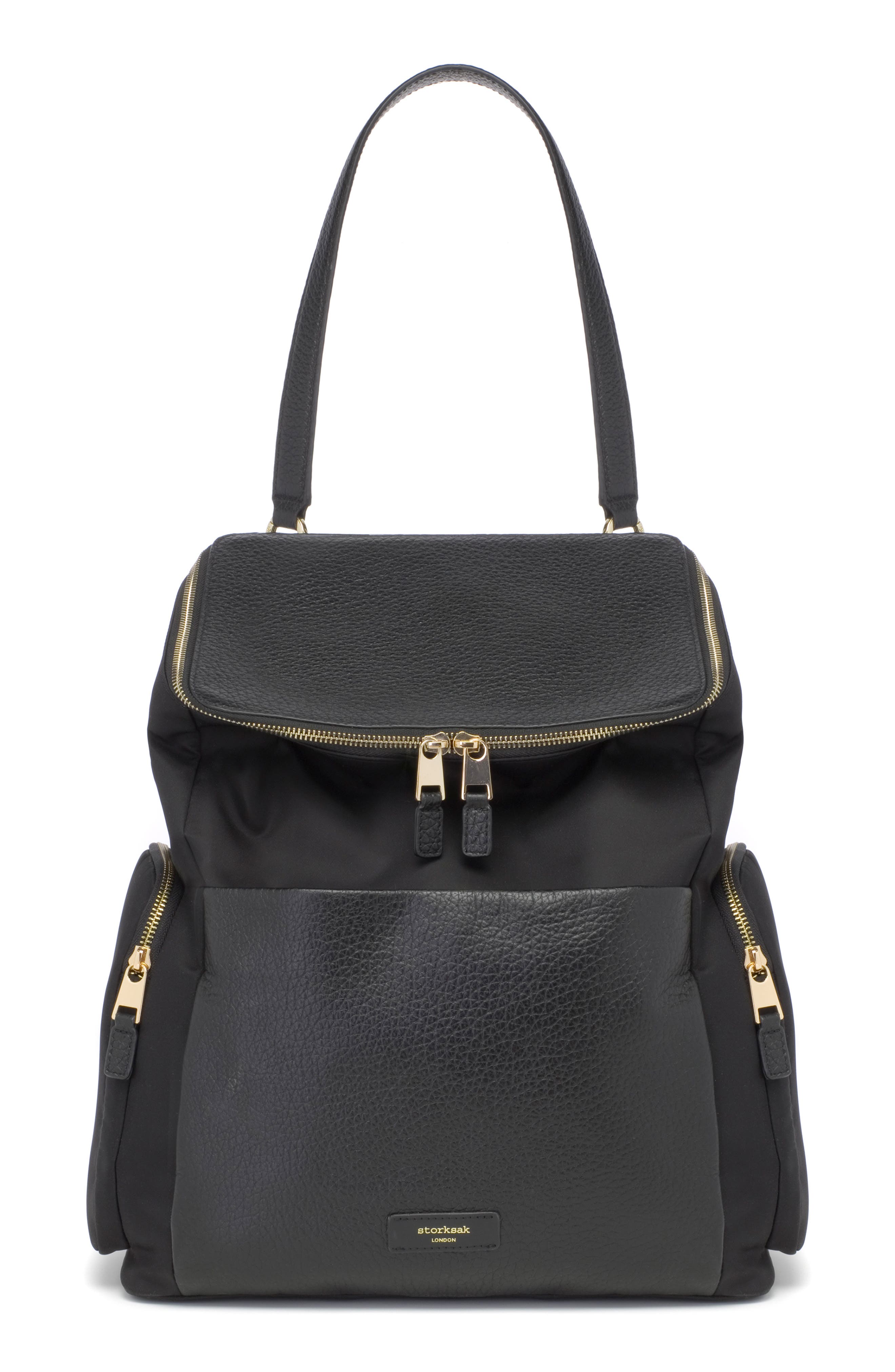 Storksak Alyssa Leather Diaper Backpack & Stroller Bag Bundle, Alternate, color, 