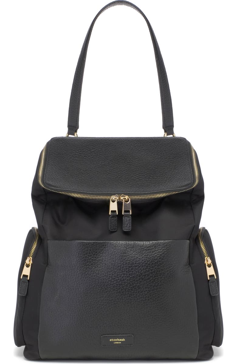 Storksak Alyssa Leather Diaper Backpack & Stroller Bag Bundle, Alternate, color,