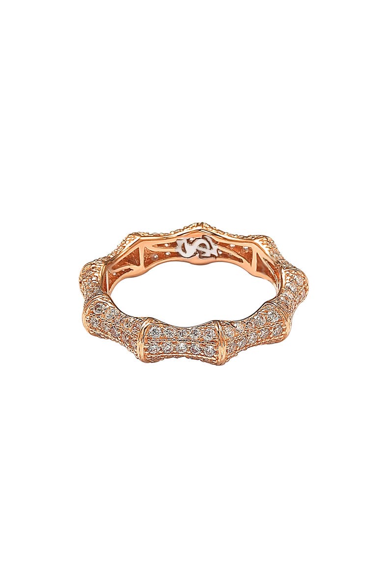 SUZY LEVIAN Pavé Cubic Zirconia Bamboo Eternity Ring, Alternate, color, Pink