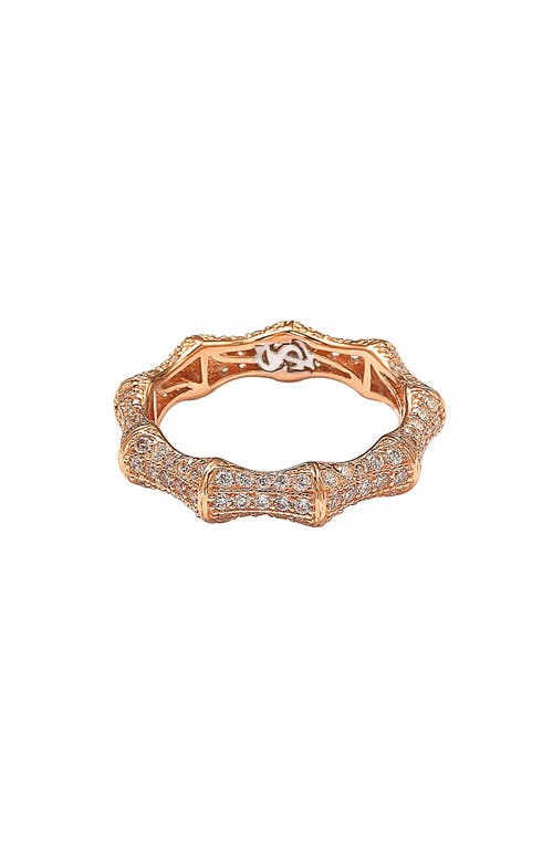 Suzy Levian Rosed Sterling Silver Cubic Zirconia Eternity Band - Pink In Gold