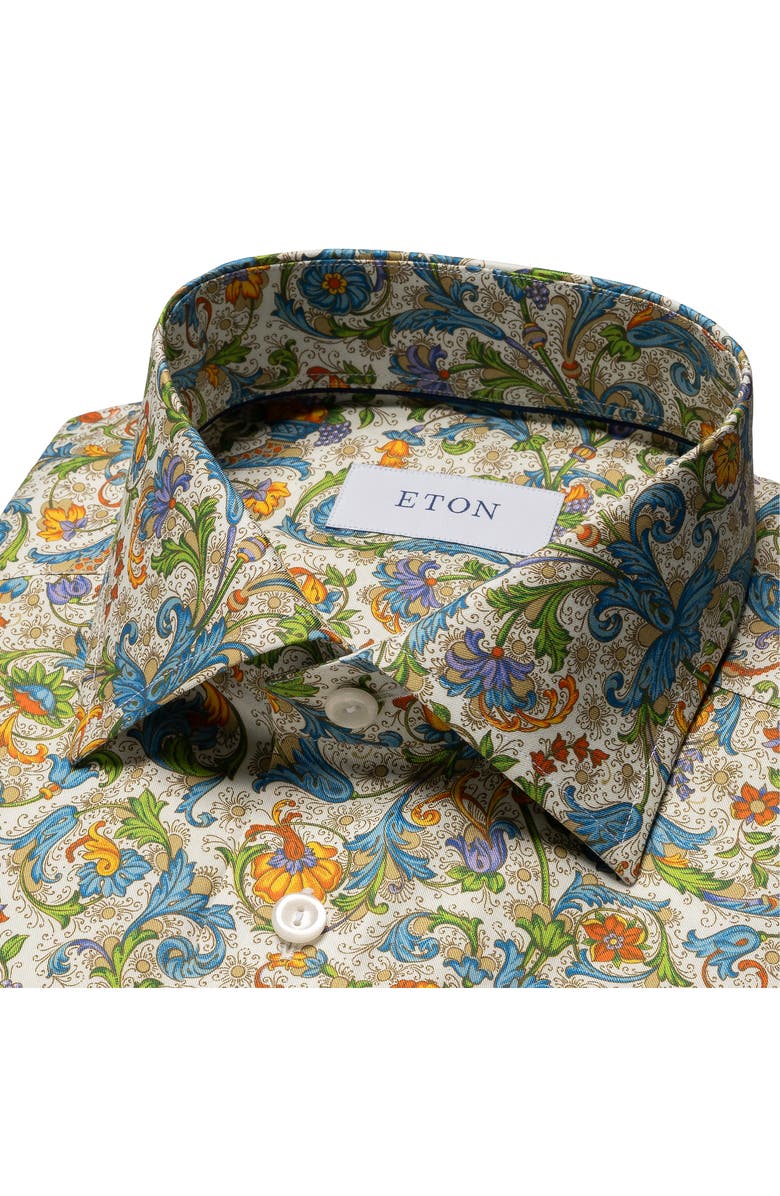 Eton Slim Fit Floral Cotton Dress Shirt, Alternate, color, 