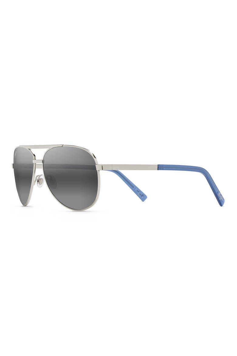 Seacliff 61mm Polarized Aviator Sunglasses, Alternate, color, SILVER/ GREY GRADIENT