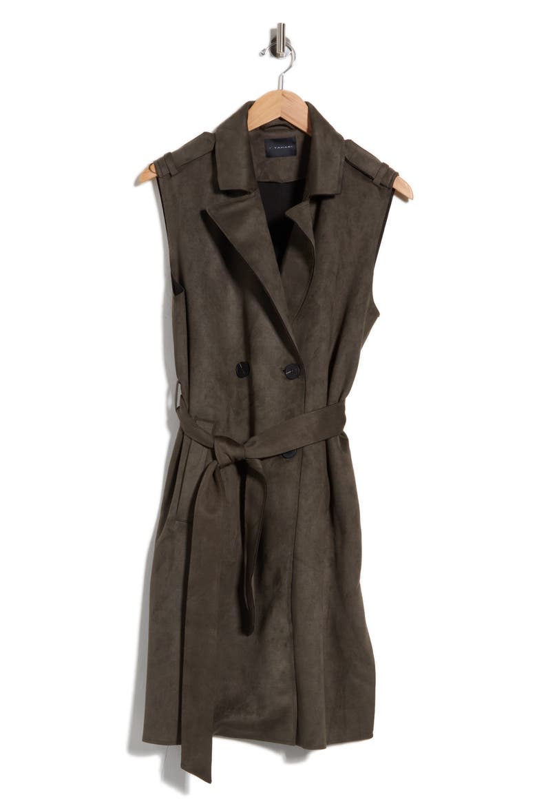 Double Breasted Blazer Vest, Alternate, color, OLIVE MOSS