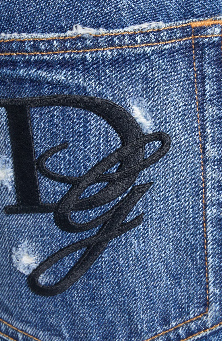 Dolce&Gabbana Logo Embroidered Distressed Loose Fit Jeans, Alternate, color, 