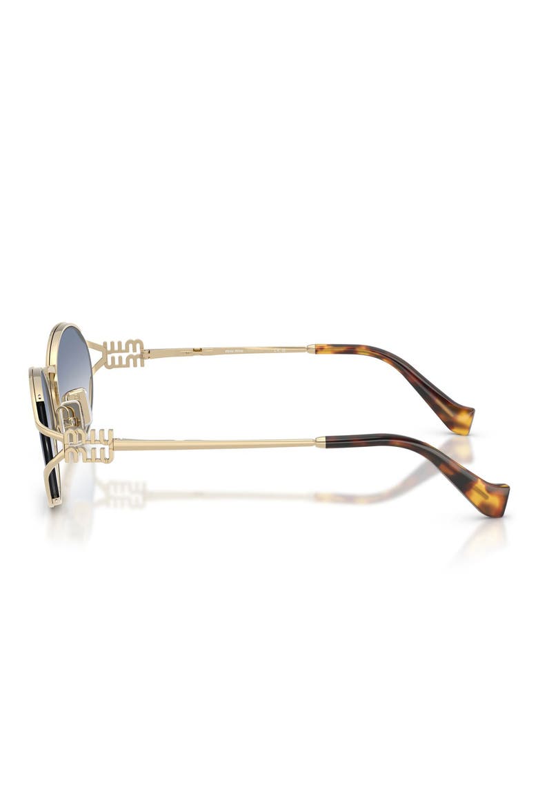 54mm Gradient Oval Sunglasses, Alternate, color, GOLD / CLEAR GRADIENT / BLUE