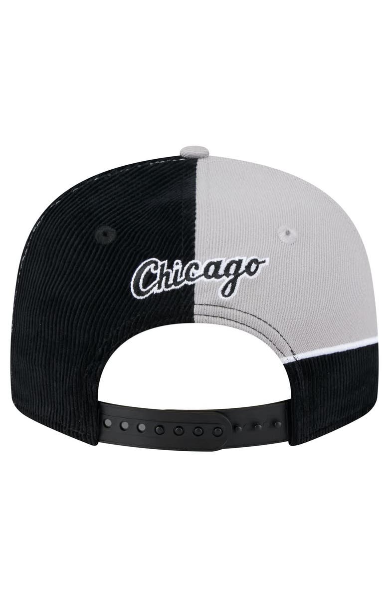 New Era Men's New Era Black/Gray Chicago White Sox Retro Split Corduroy Snapback Hat, Alternate, color, Black