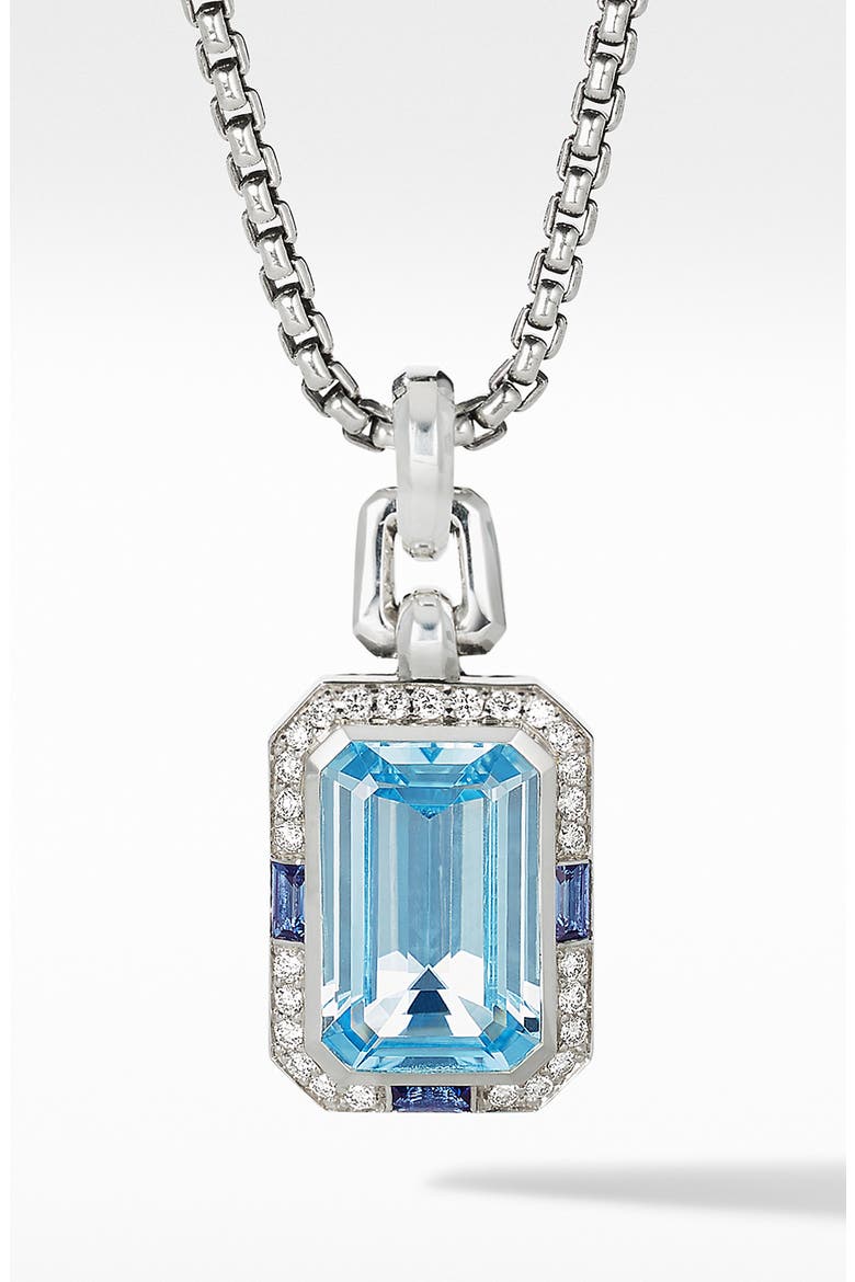 Novella Pendant with Blue Topaz, Sapphires & Pavé Diamonds, Main, color, SKY BLUE TOPAZ