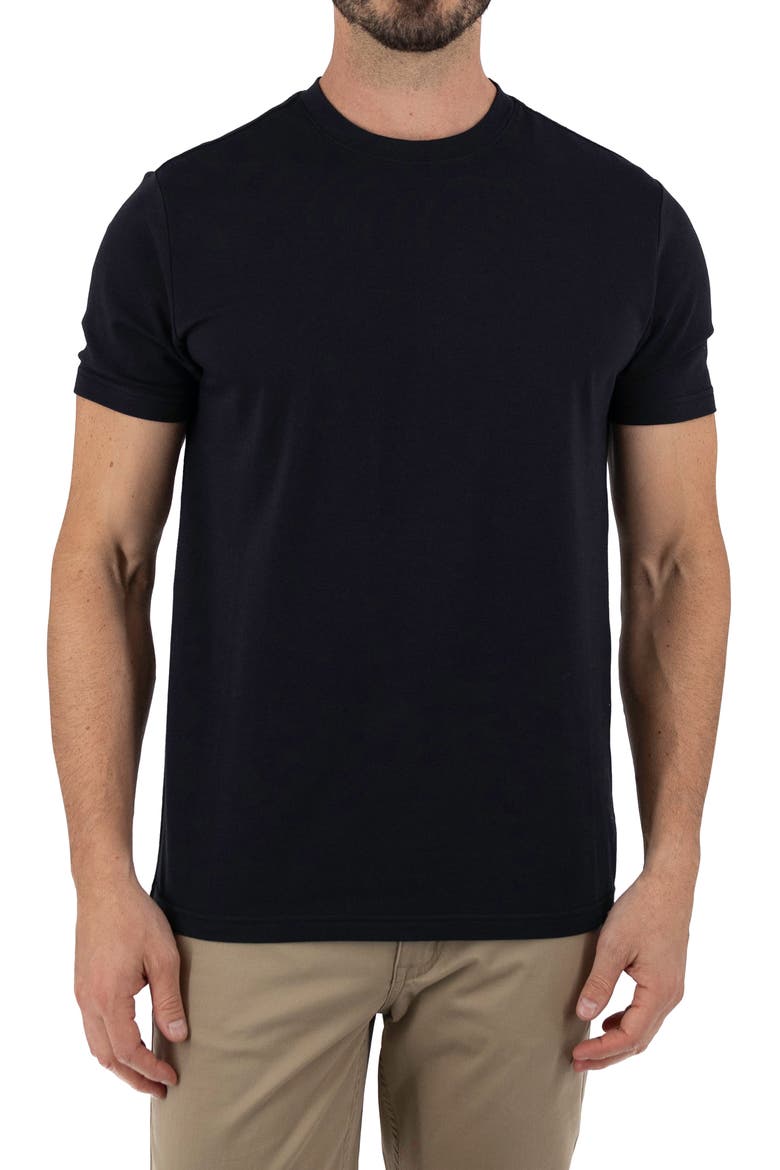 Feeder Stripe T-Shirt, Main, color, MELANGE BLACK