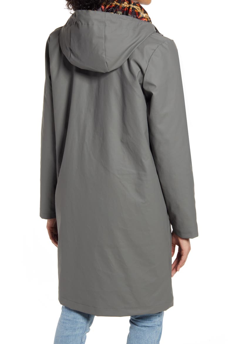 Women's Eureka Waterproof Hooded Raincoat, Alternate, color, GUNMETAL