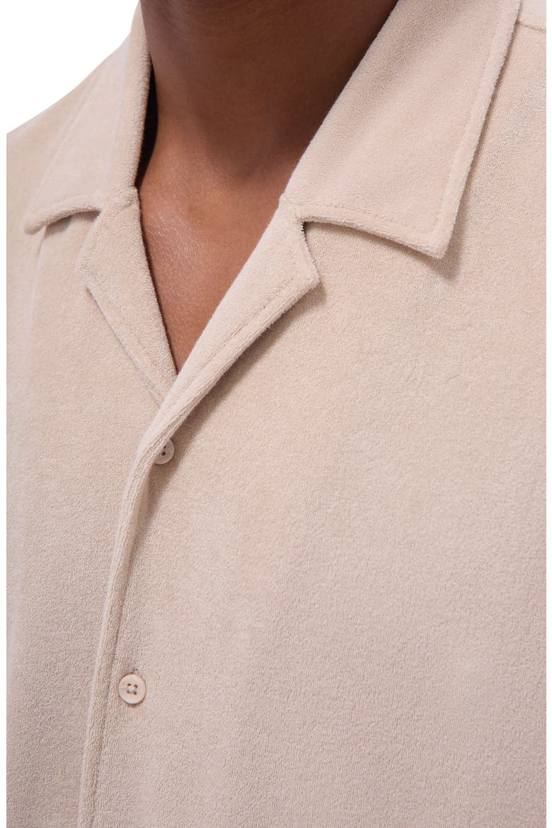 Terry Cloth Camp Shirt, Alternate, color, SAND