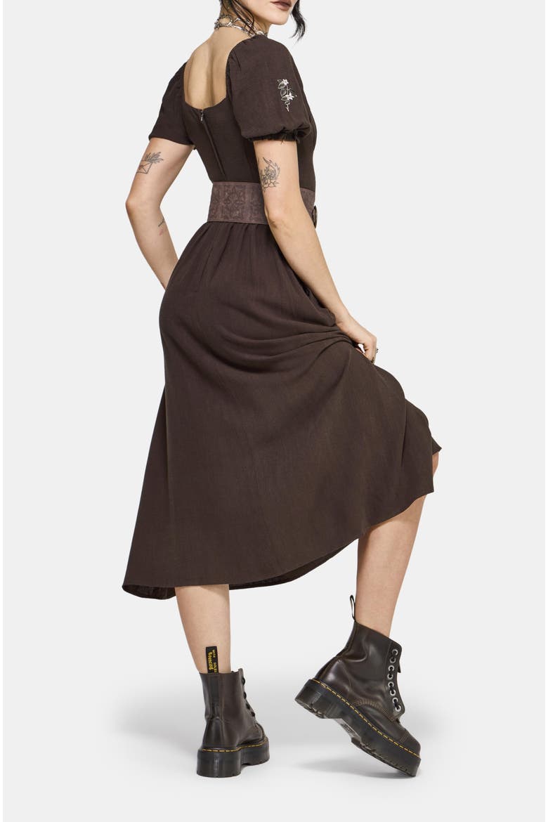 Faela Fairy Embroidered Midi Dress, Alternate, color, Black