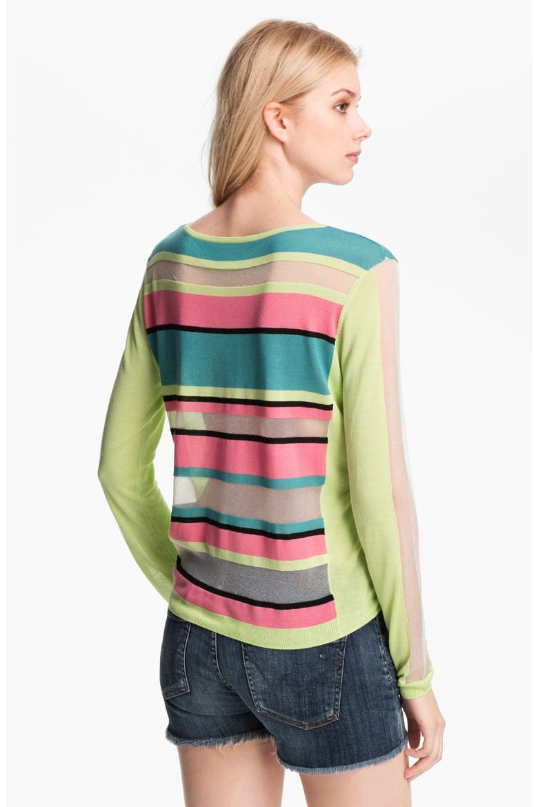 Neon Sheer Stripe Sweater, Alternate, color, PREP STRIPE