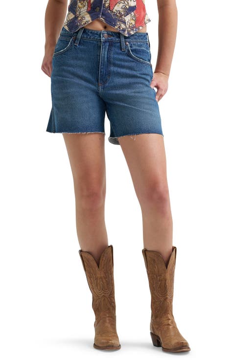 Cowboy High Waist Denim Cutoff Shorts (Summer Haze)