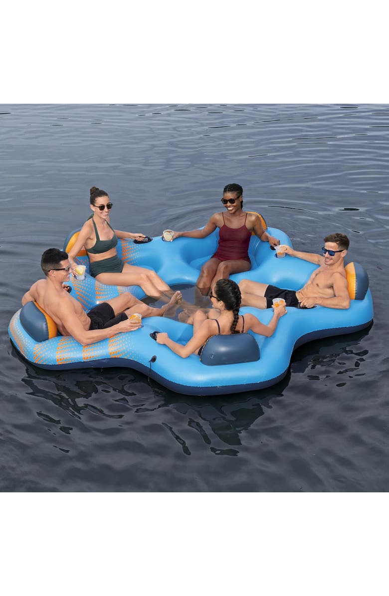 Hydro Force Day Drifter Island, XL 5Person Water Floatmesh Seats & Cup Holders, Alternate, color, Multicolored