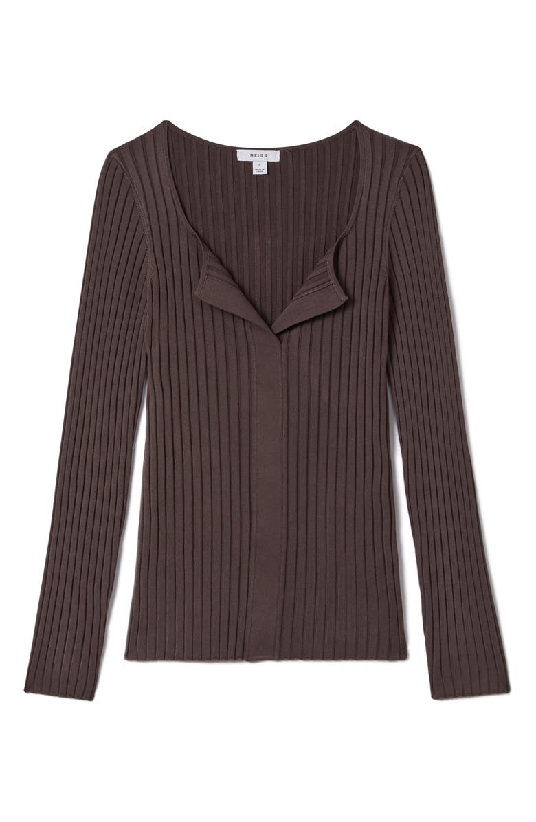 Reiss Monica Rib Split Neck Top, Alternate, color,