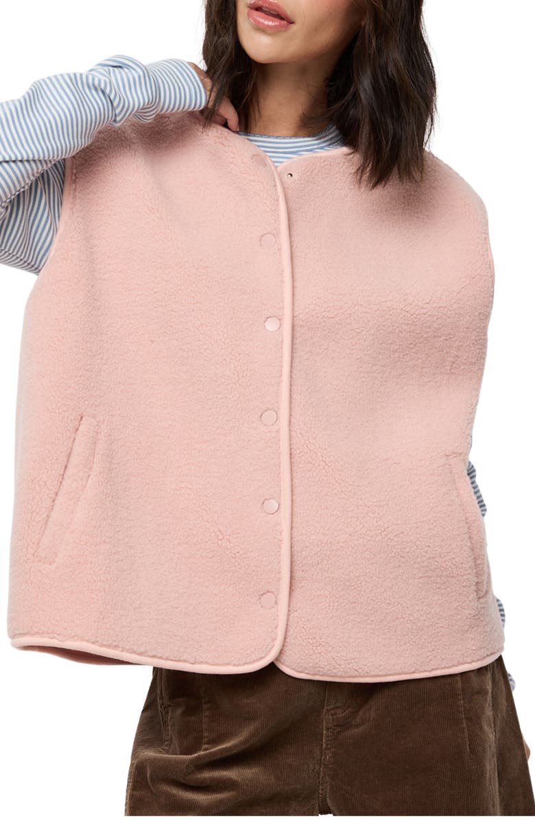 WISHLIST Faux Shearling Vest, Alternate, color, Pink
