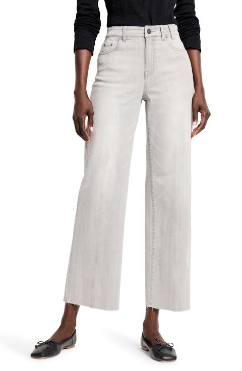Weekend Raw Hem Wide Leg Jeans (Mercury)