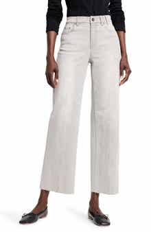 NIC+ZOE Weekend Raw Hem Wide Leg Jeans