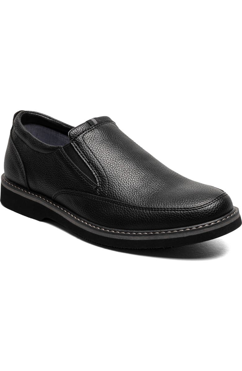 NUNN BUSH Ashton Moc Toe Slip-On Loafer, Main, color, Black Tumble