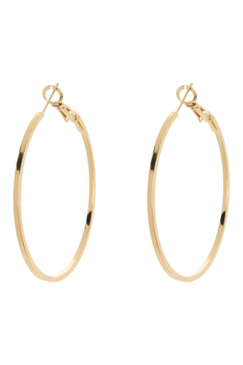 45mm Square Wire Hoop Earrings, Main, color, GOLD