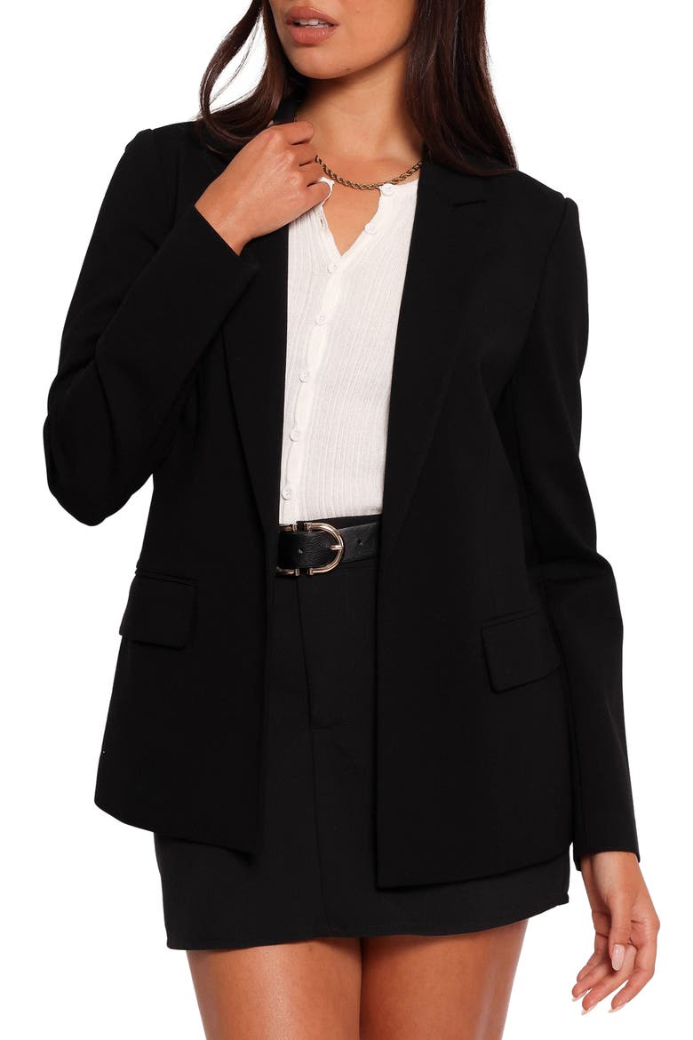 Ronny Open Front Blazer, Main, color, BLACK