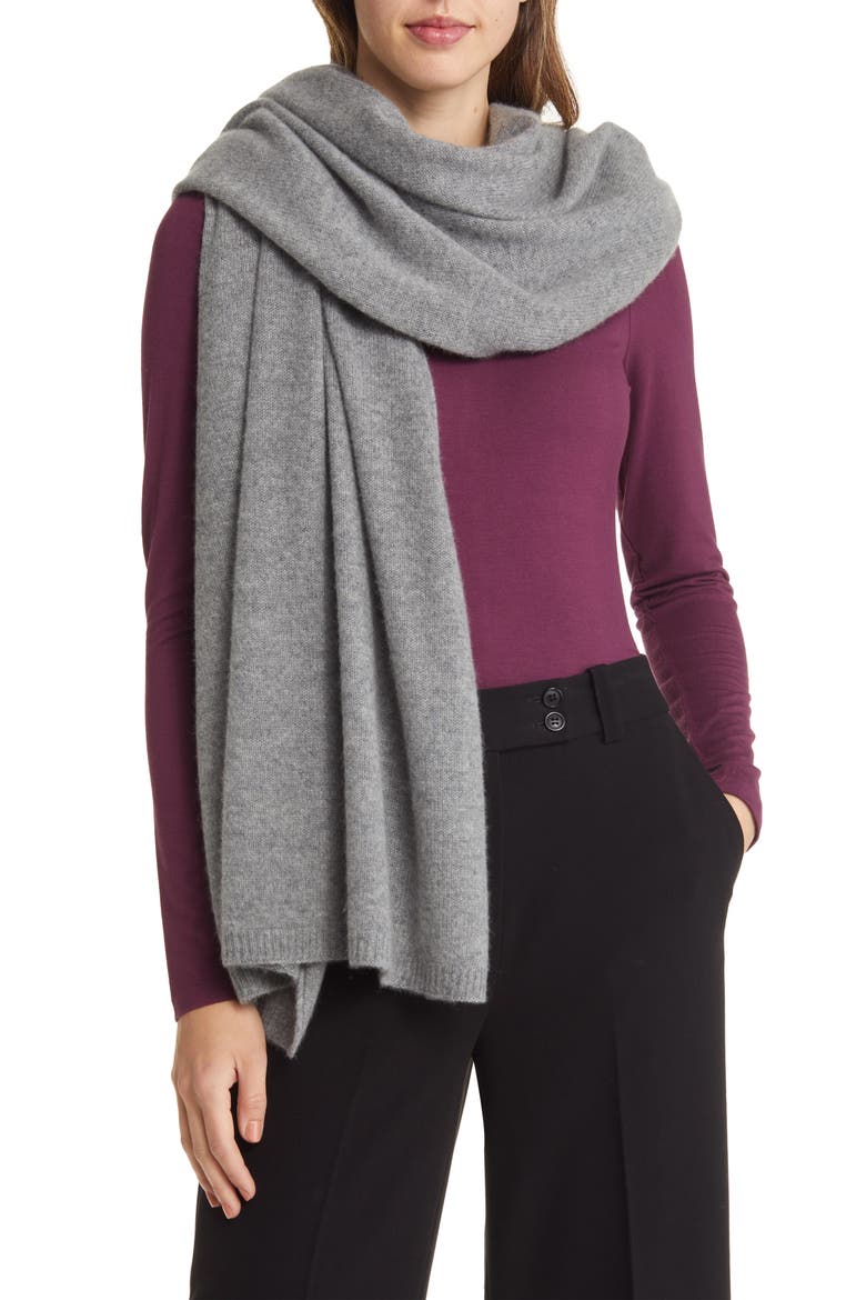 Cashmere Scarf, Main, color, GREY STEEL HEATHER
