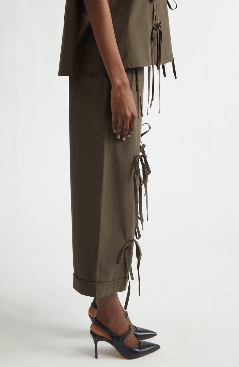 renaissance renaissance Bunny Bow Detail Cotton Wide Leg Pants, Alternate, color, 