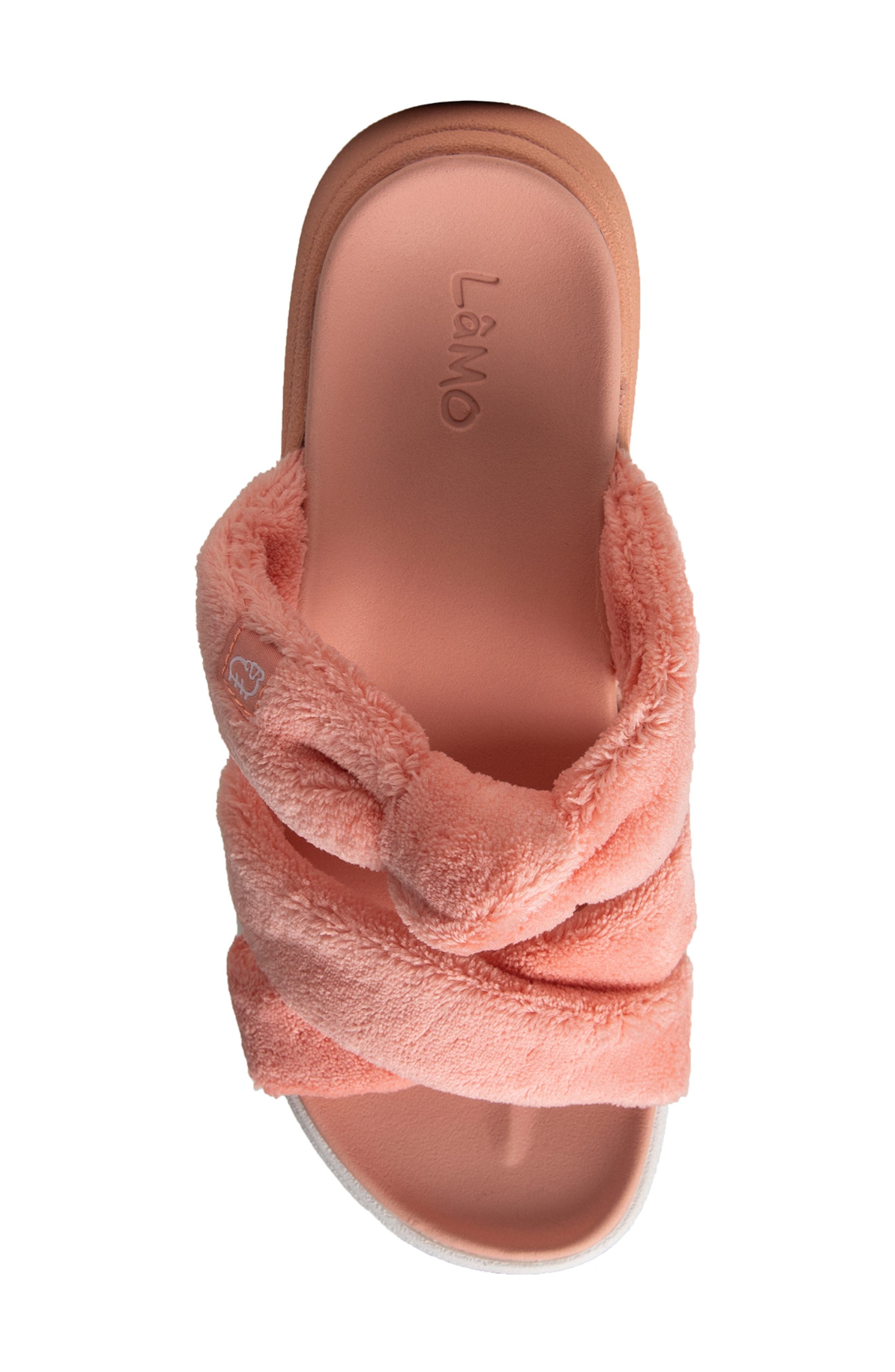 Tiki Terry Slide Sandal, Alternate, color, CORAL