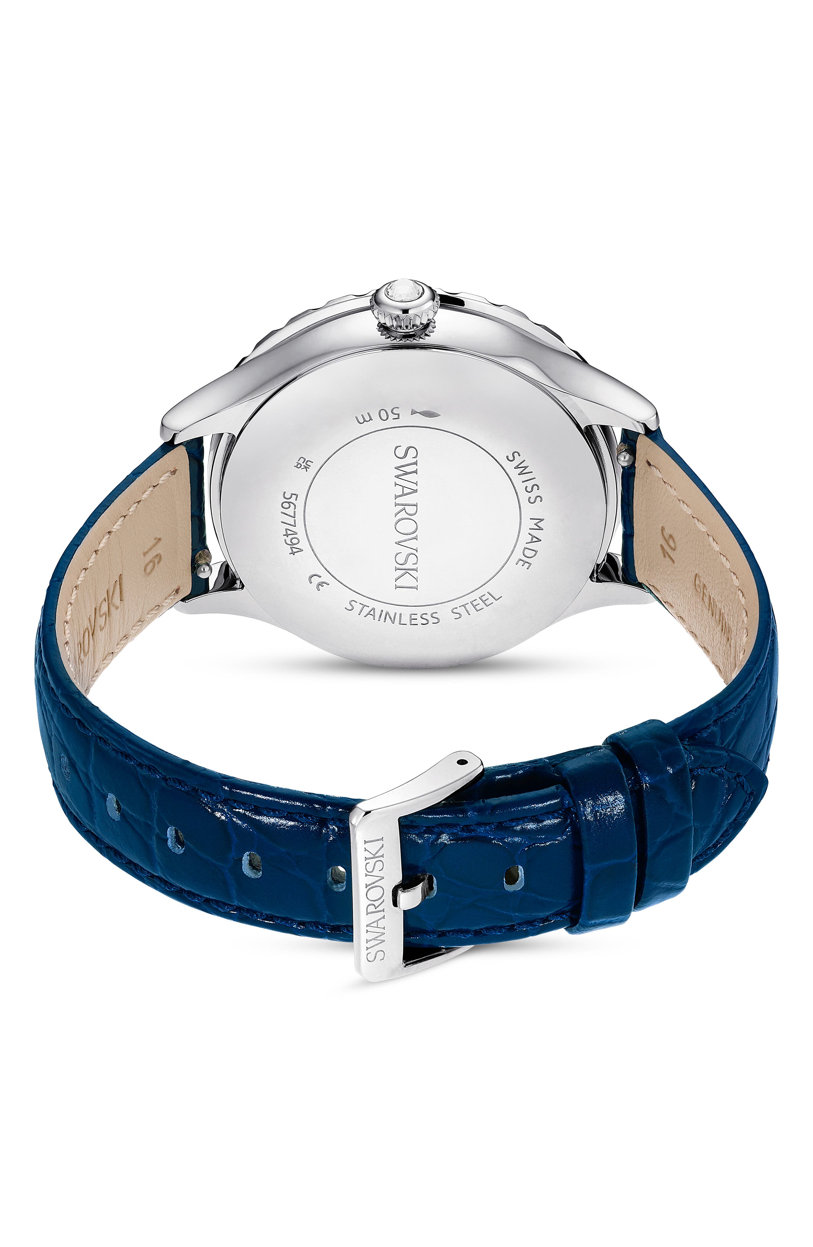 Swarovski Octea Moon Leather Strap Watch, 37mm (Men) | Nordstrom