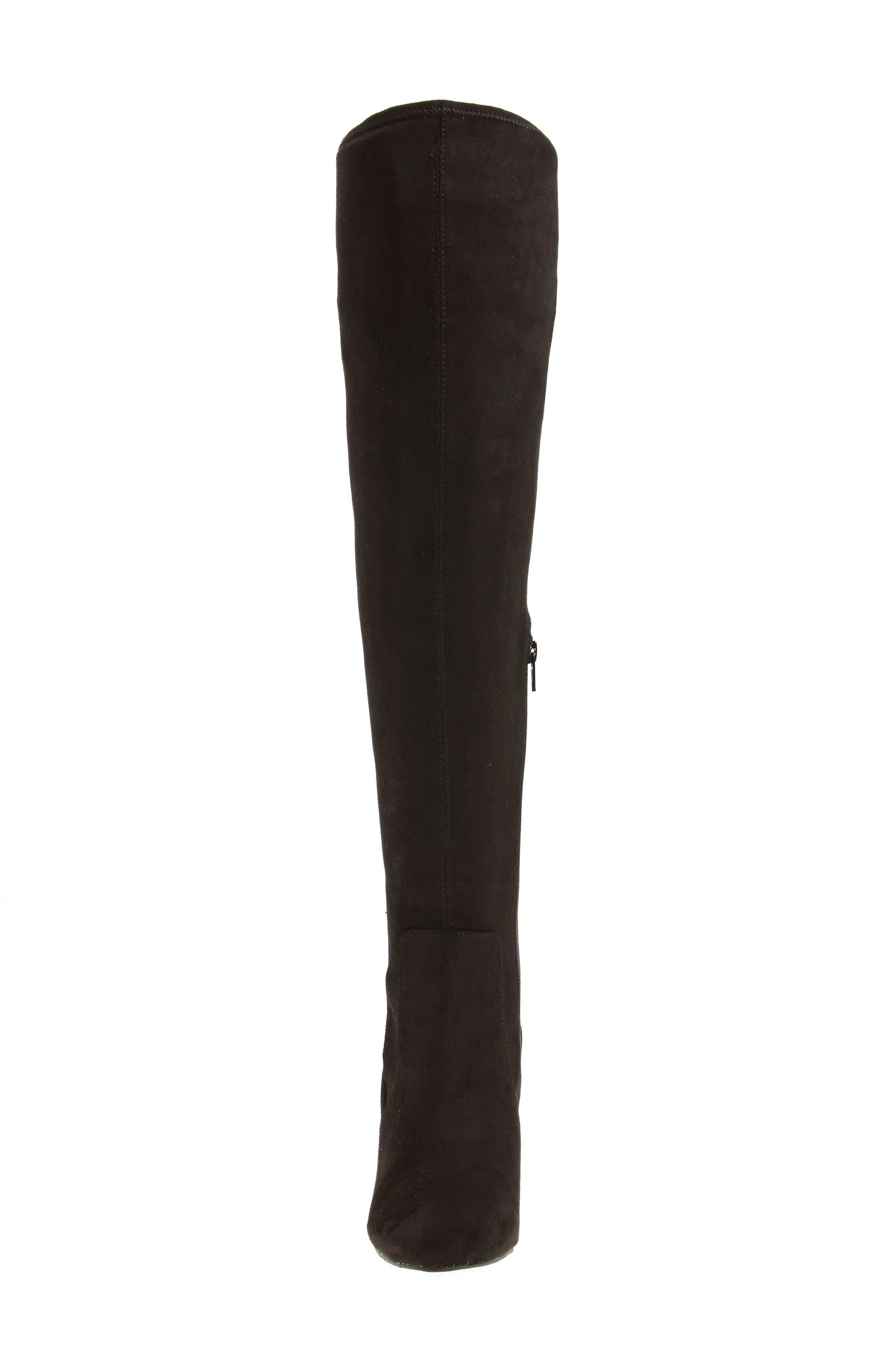Icelyn Over the Knee Stretch Boot, Alternate, color, BLACK FAUX SUEDE