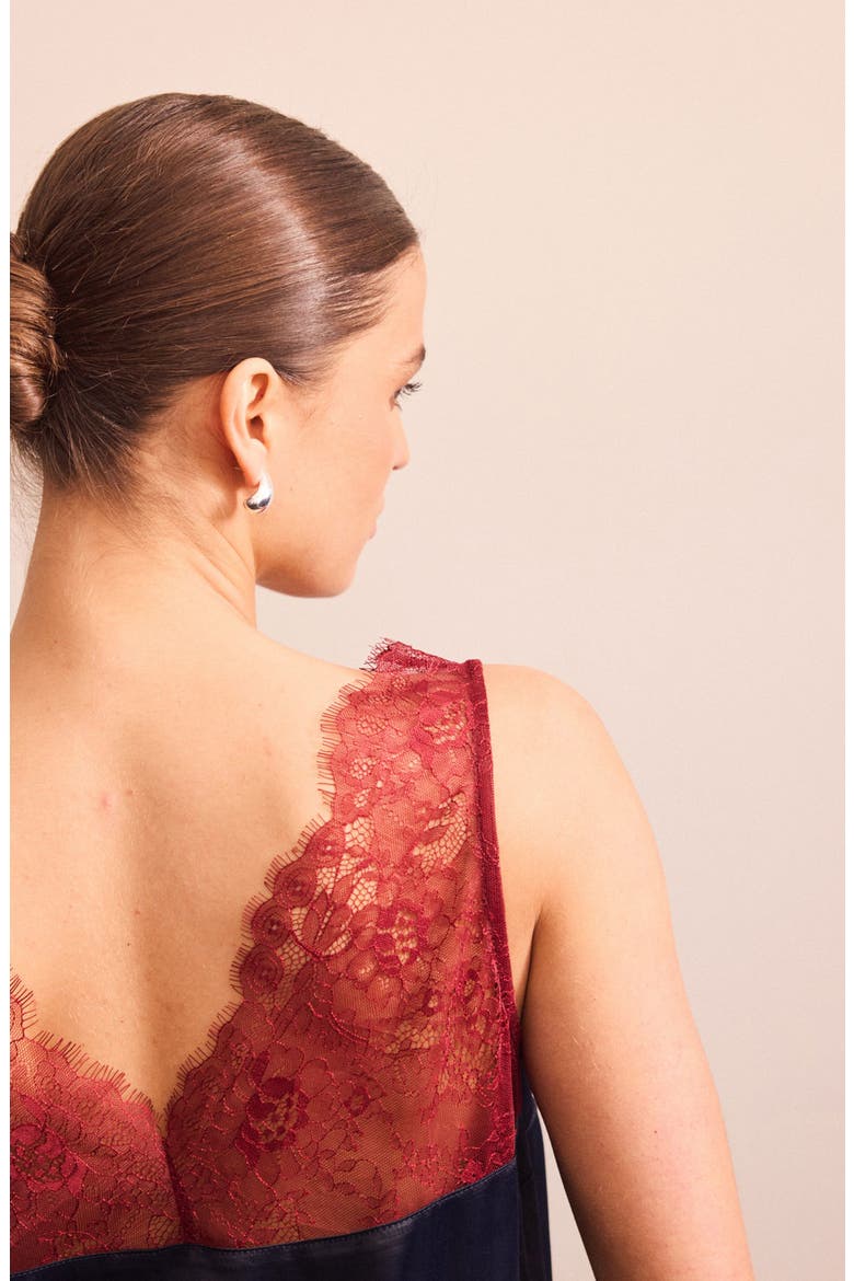 Lace Trim Camisole, Alternate, color, BLUE