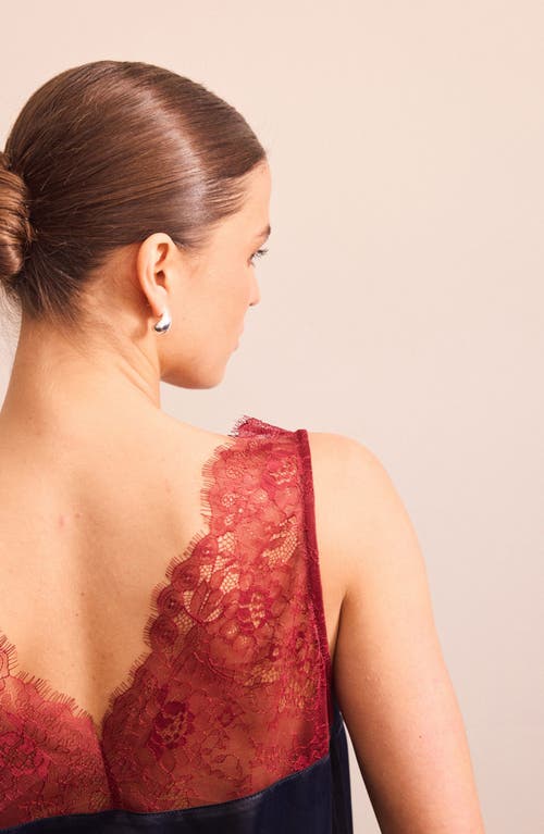 Next Lace Trim Camisole In Blue