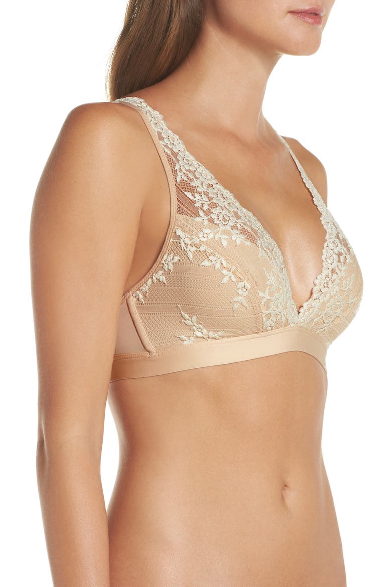 Embrace Lace® Wire Free Bralette, Alternate, color, NATURALLY NUDE/ IVORY