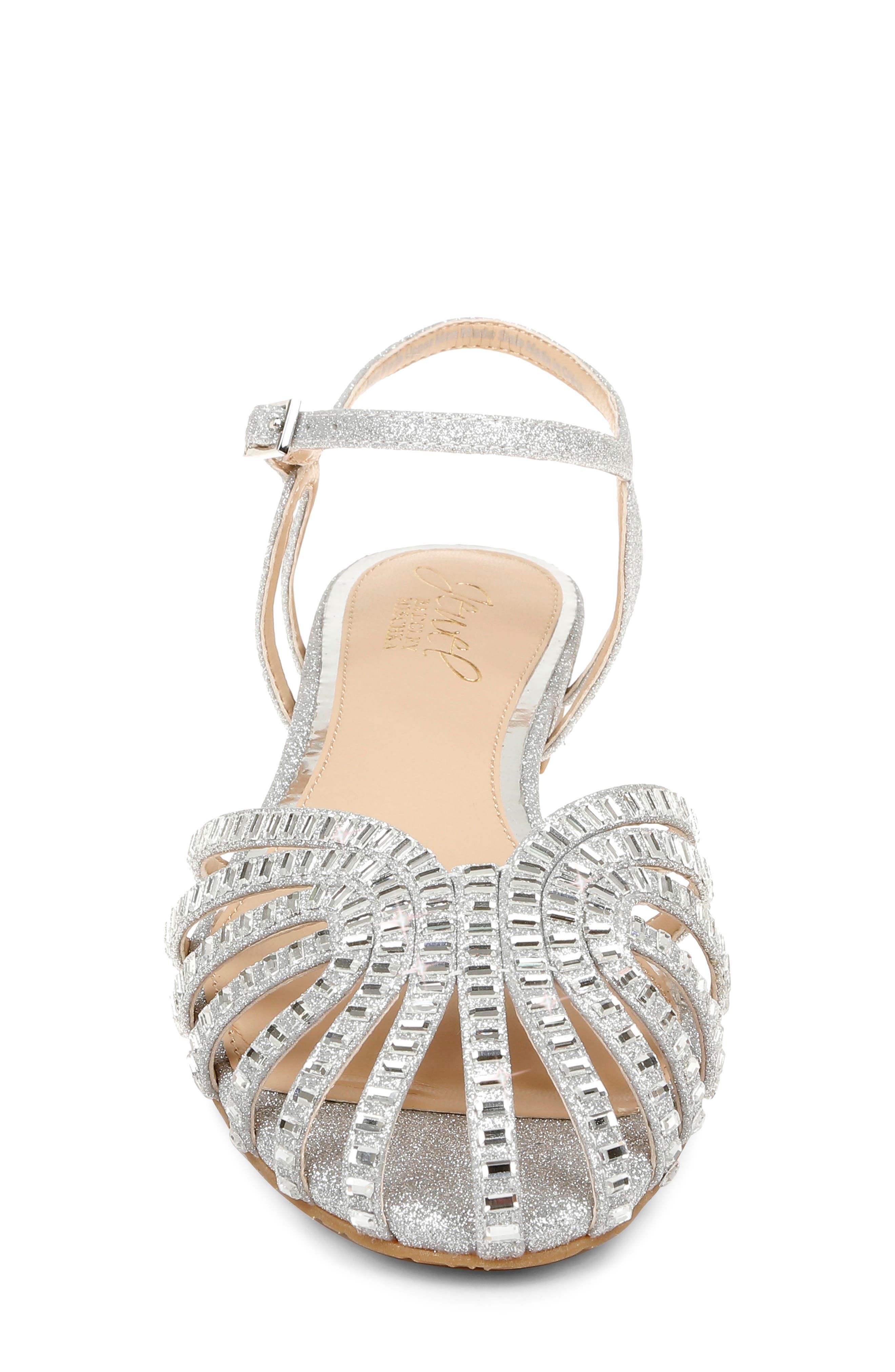 Jewel Badgley Mischka Perla Ankle Strap Flat, Alternate, color, 