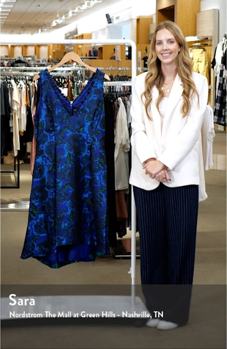 Floral Jacquard High-Low Fit & Flare Dress, sales video thumbnail