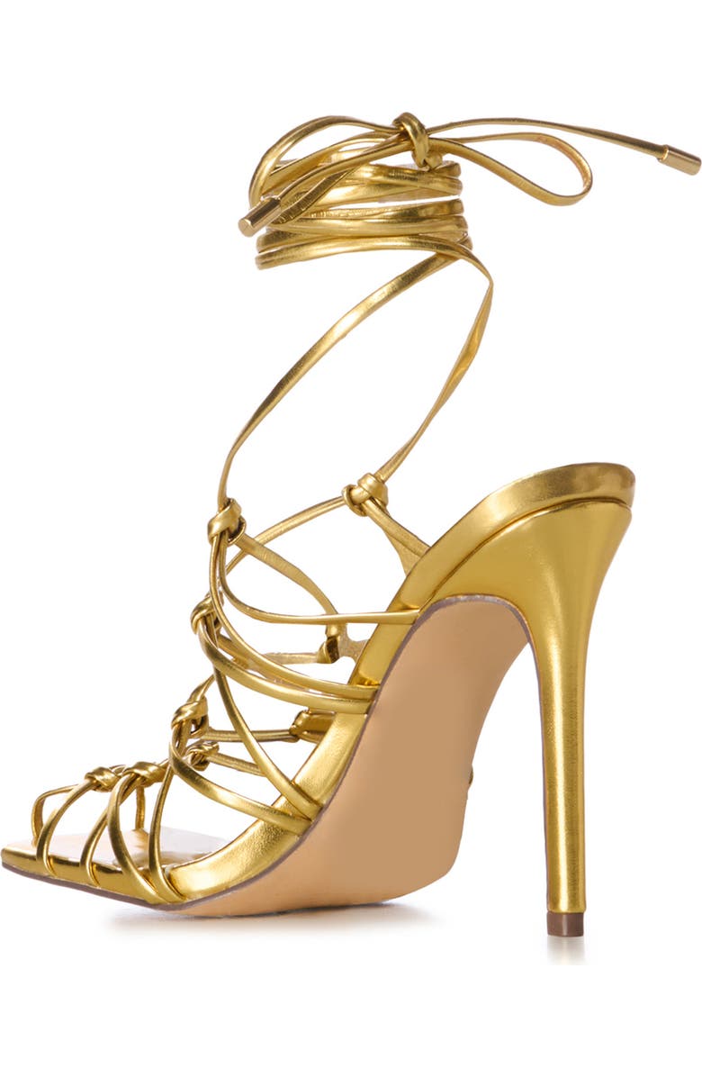 AZALEA WANG Amenra Ankle Wrap Sandal, Alternate, color, Gold