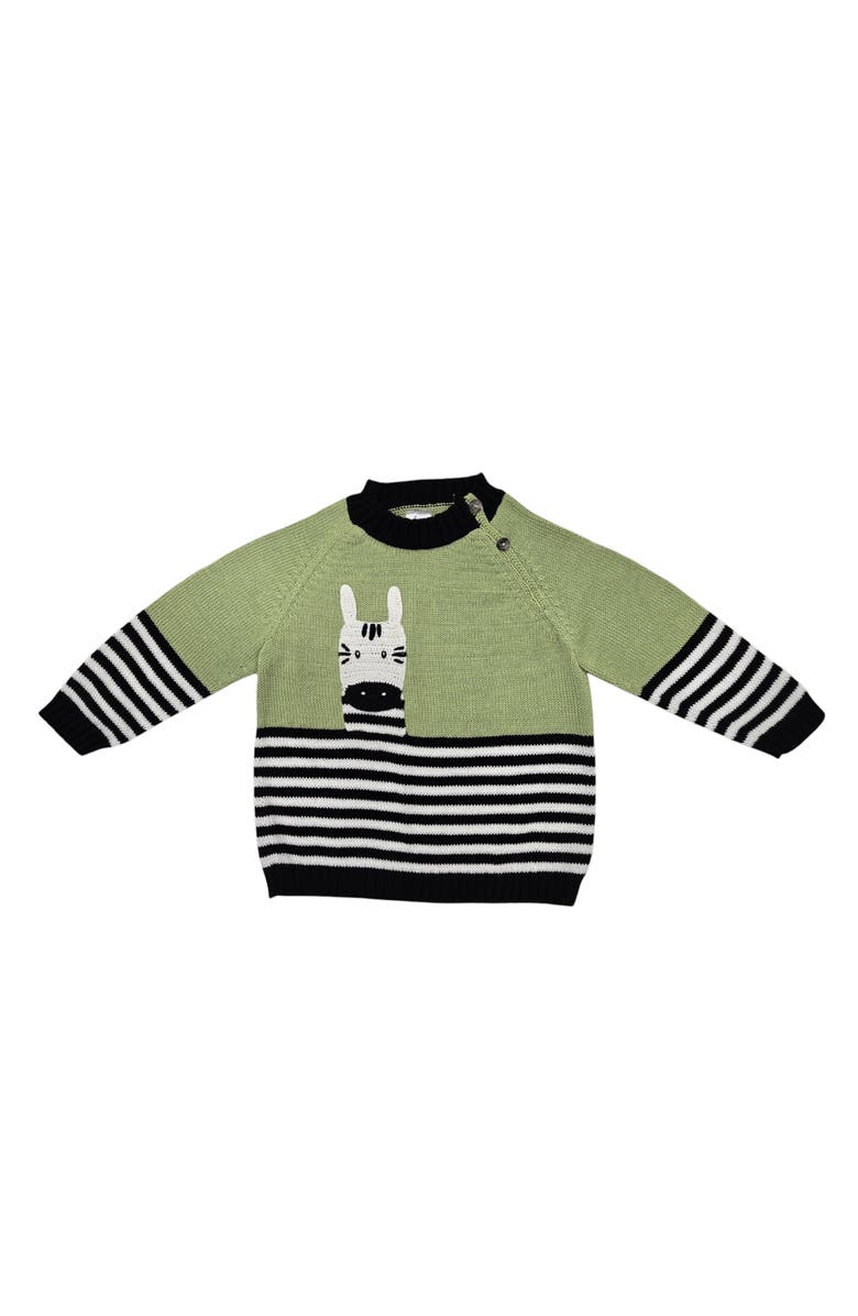 Melange Collection Zebra Sweater, Alternate, color, Green