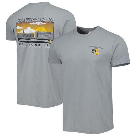 Men's Gray Loyola Chicago Ramblers Campus Scenery Comfort Color T-Shirt