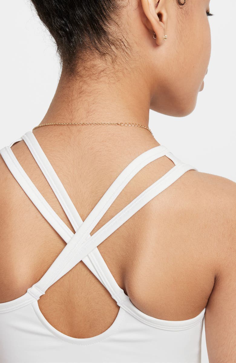 Nike Kids' Dri-FIT Strappy Tank, Alternate, color, 100 White/Black