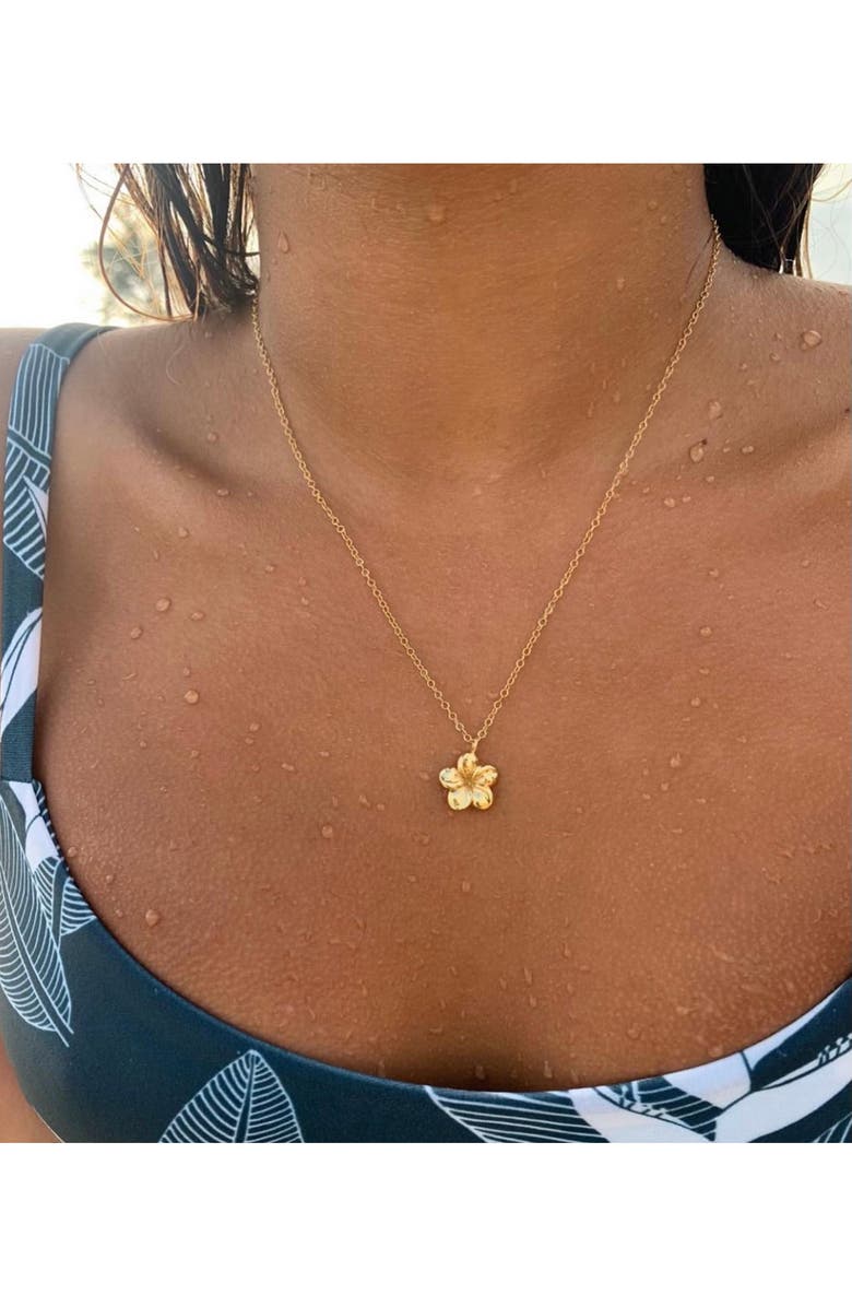 Kiara by Ki-ele Melia Plumeria Pendant Necklace, Alternate, color, 